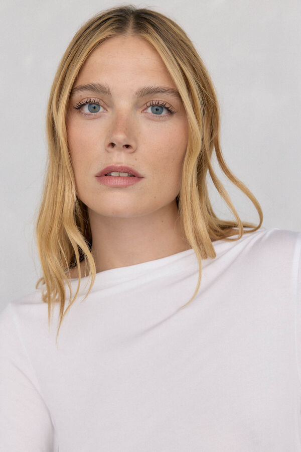 Pedro del Hierro Playera fluida con pu&ntilde;os Blanco