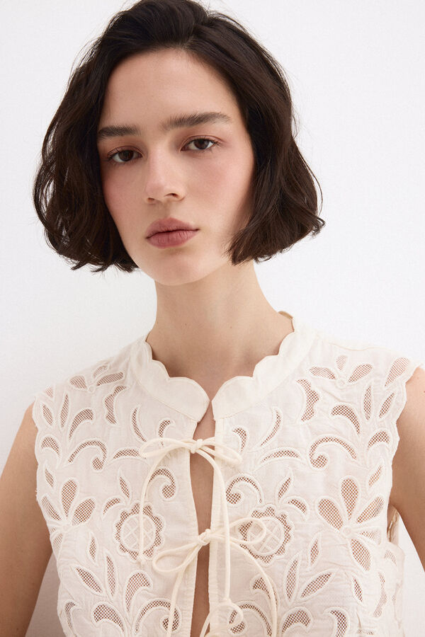 Pedro del Hierro Chaleco bordado Blanco