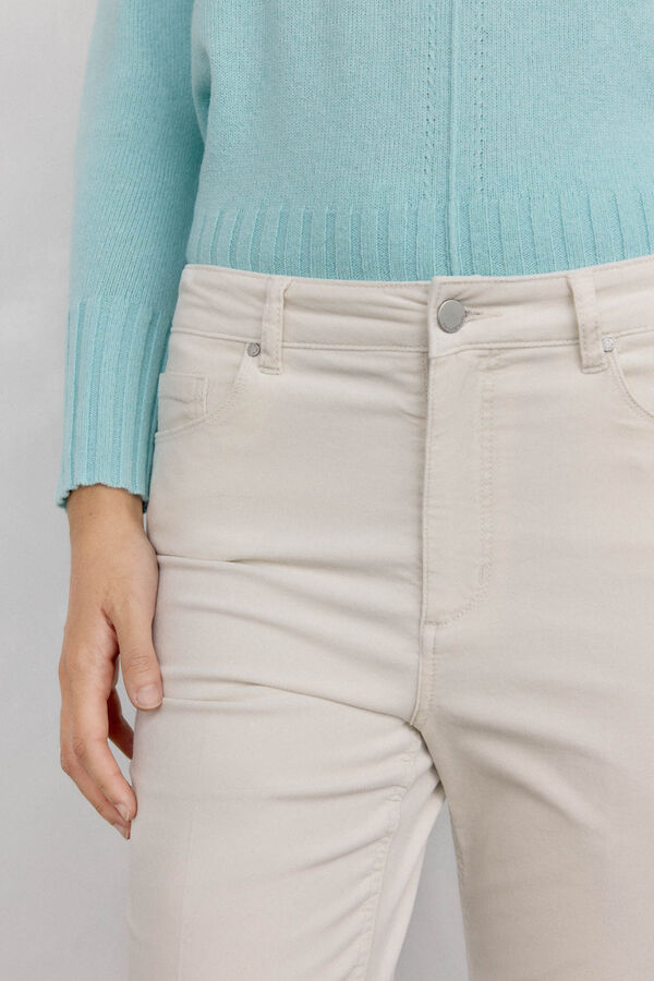 Pedro del Hierro Pantalones terciopelo flare cropped Crudo