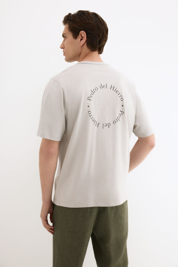 Pedro del Hierro Camiseta estampada logo Gris