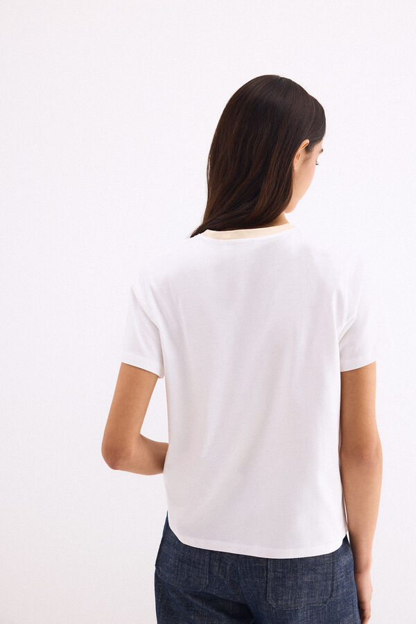 Pedro del Hierro Playera con contraste Pedro del Hierro Blanco