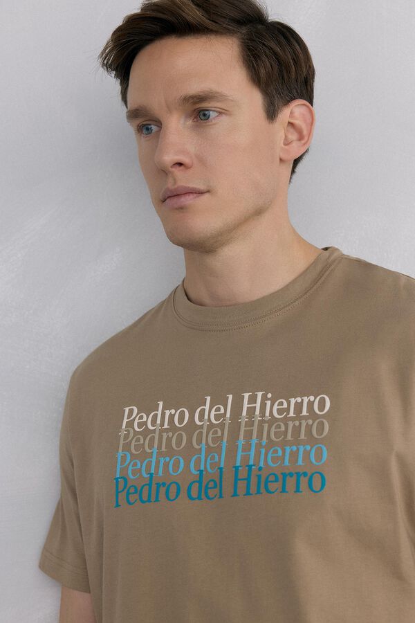 Pedro del Hierro Camiseta logo grande Beige