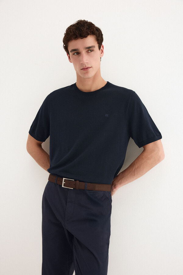 Pedro del Hierro Camiseta jersey premium manga corta algod&oacute;n Azul