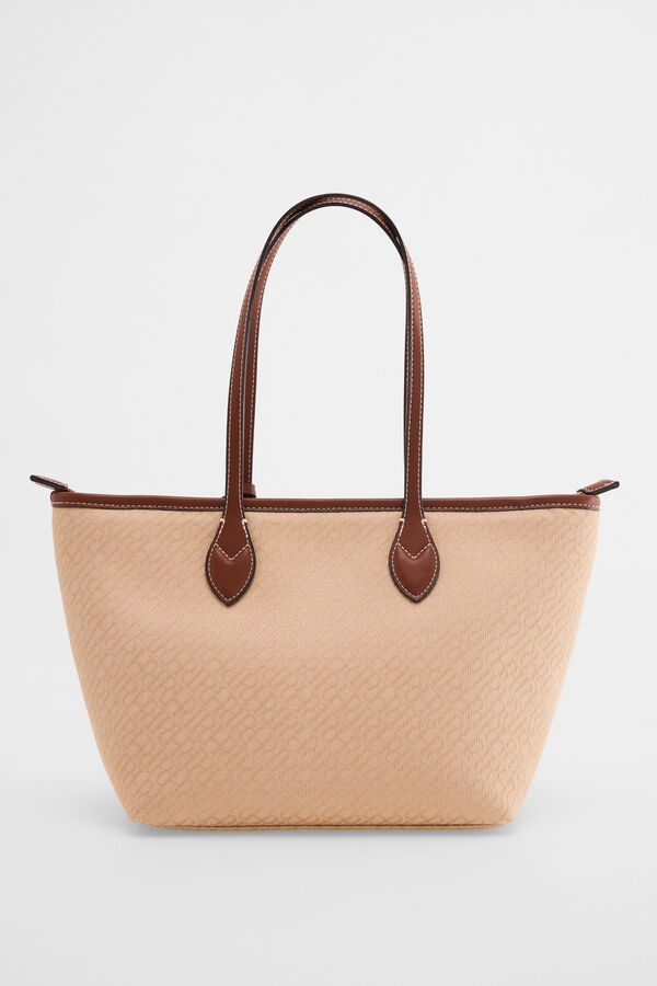Pedro del Hierro Bolsa shopper mediana jacquard Beige
