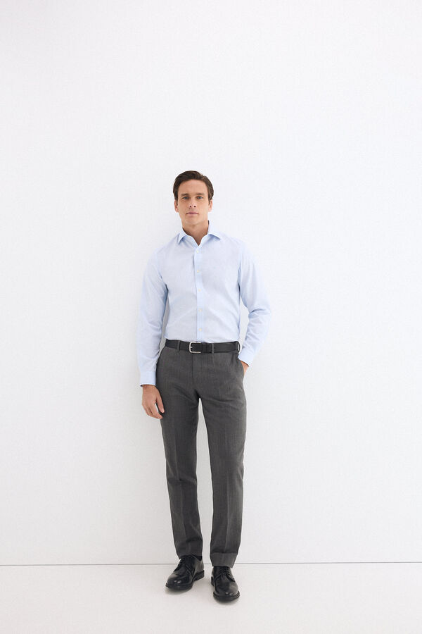 Pedro del Hierro Camisa vestir rayas non iron + antimanchas Azul