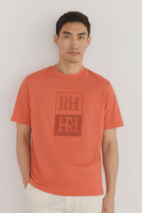 Pedro del Hierro Playera con logo en relieve Naranja