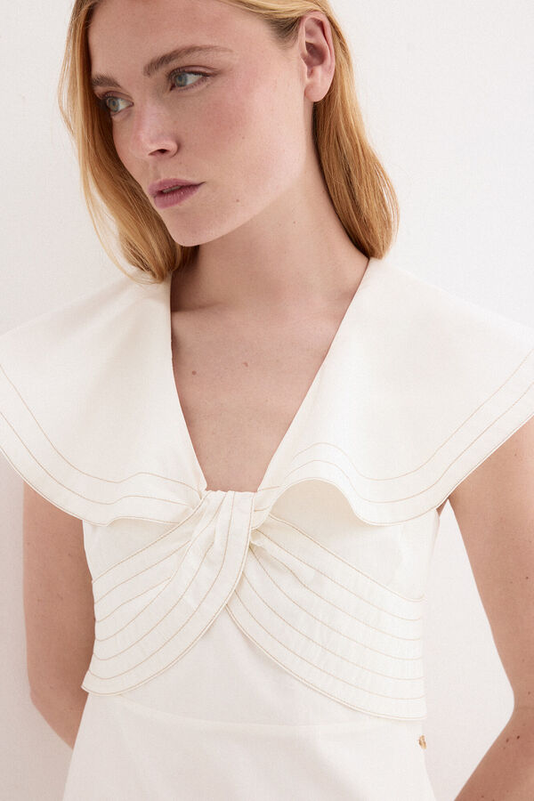 Pedro del Hierro Vestido midi volantes Blanco