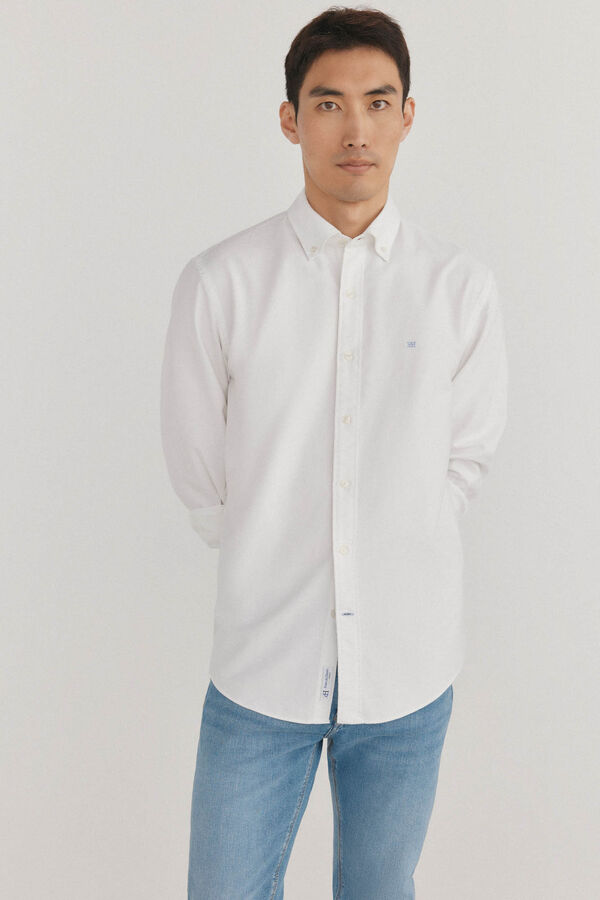Pedro del Hierro Camisa iconic oxford liso Blanco