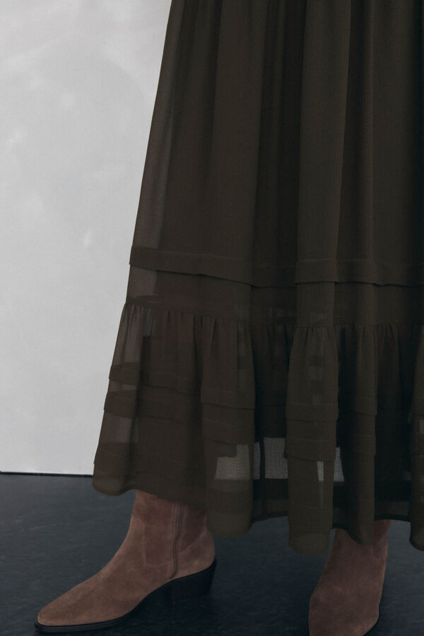 Pedro del Hierro Vestido largo con jaretas Verde