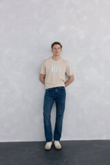 Pedro del Hierro Camiseta logo grande Beige