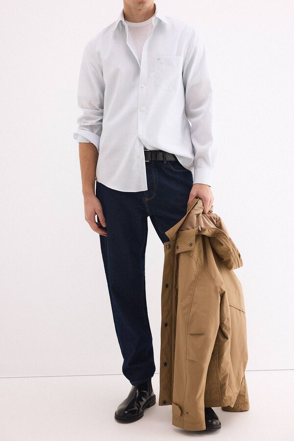 Pedro del Hierro Camisa non iron oxford rayas Azul