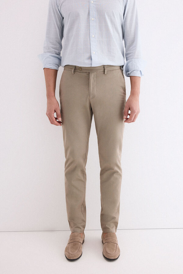 Pedro del Hierro Chino print slim Gris