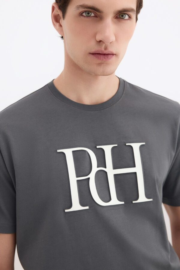 Pedro del Hierro Camiseta logo grande Gris