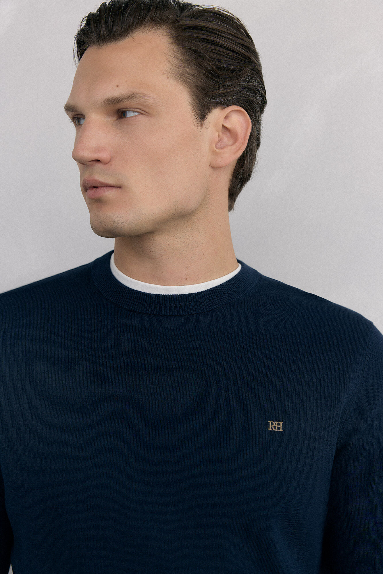 Pedro del Hierro Jersey punto algod&oacute;n premium cuello caja