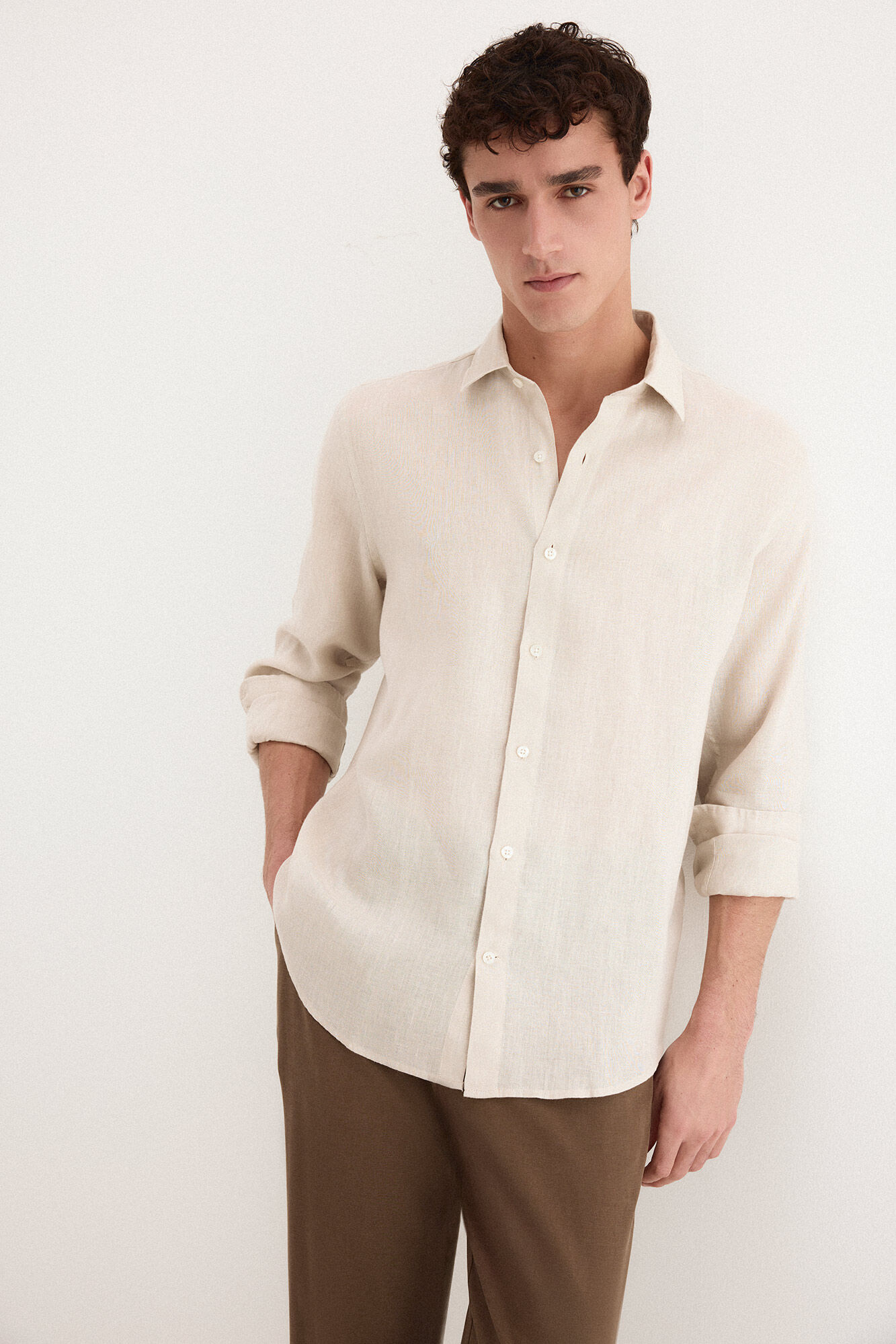 Pedro del Hierro Camisa lino lisa