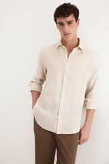 Pedro del Hierro Camisa lino lisa Beige