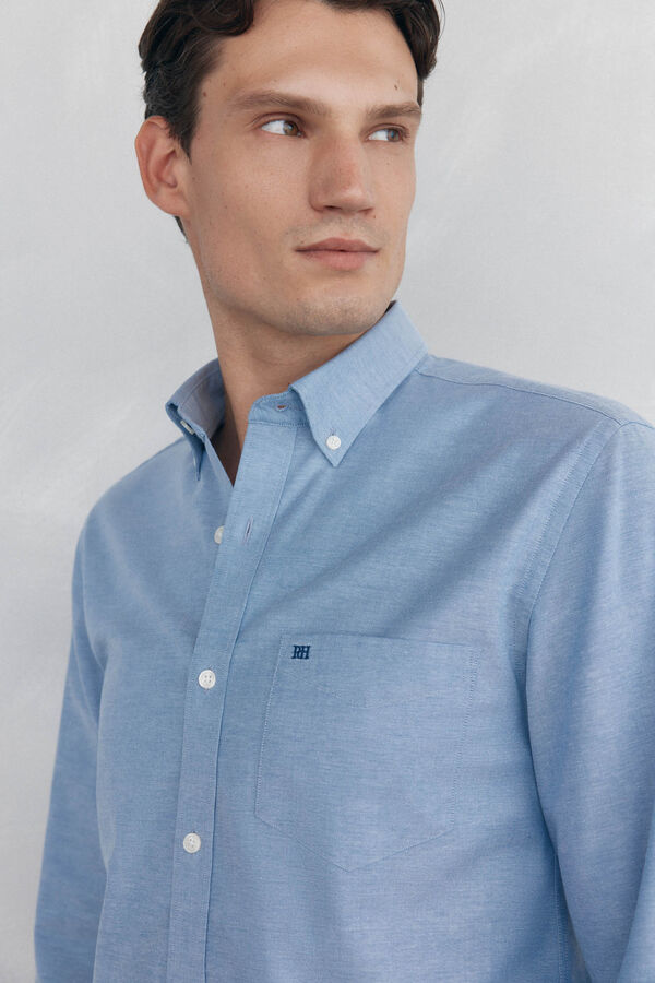 Pedro del Hierro Camisa oxford lisa non iron Azul