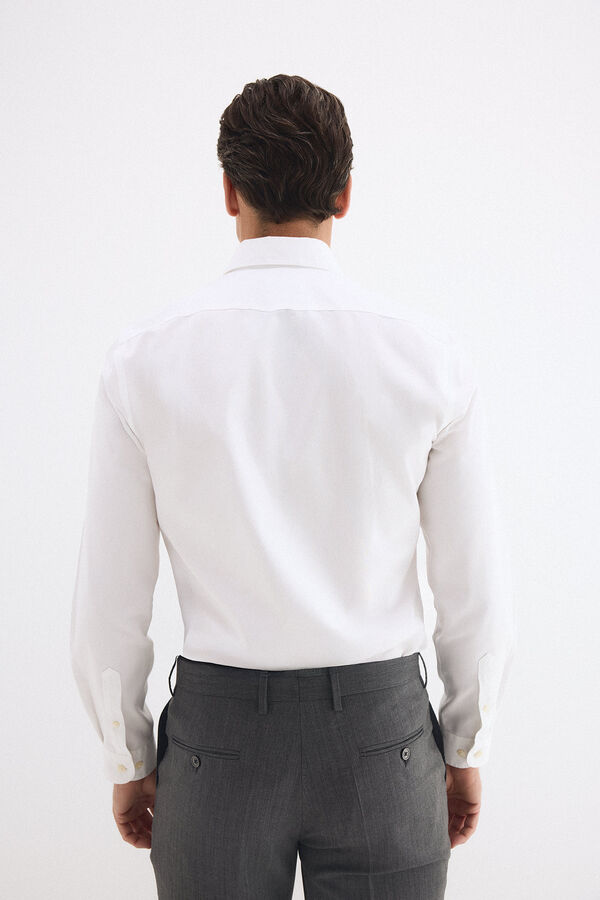 Pedro del Hierro Camisa vestir lisa non iron + antimanchas slim fit Blanco
