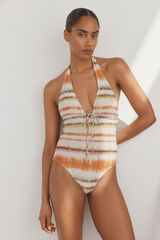 Pedro del Hierro Traje de ba&ntilde;o halter de lurex estampado Varios