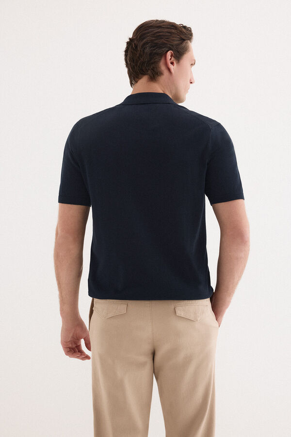 Pedro del Hierro Jersey polo premium manga corta algod&oacute;n Azul