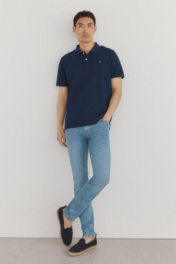 Pedro del Hierro Polo b&aacute;sico de piqu&eacute; Azul