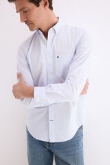 Pedro del Hierro Camisa non iron + antimanchas cuadros Azul