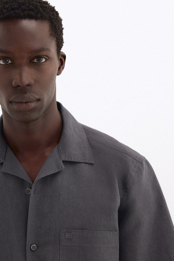 Pedro del Hierro Guayabera lino manga corta Gris