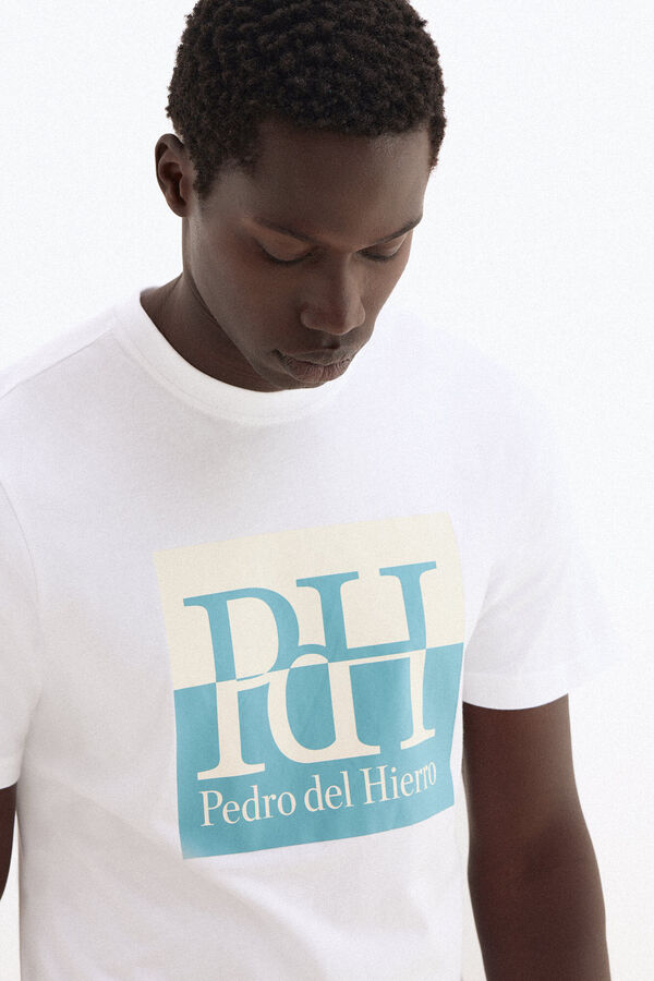 Pedro del Hierro Camiseta logo grande Blanco