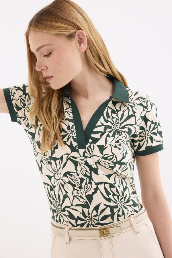 Pedro del Hierro Polo manga corta estampado Verde