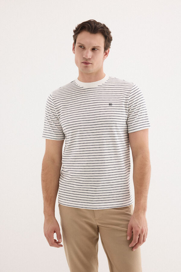 Pedro del Hierro Camiseta de rayas Crudo
