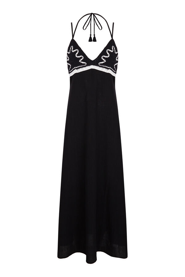 Pedro del Hierro Vestido playero crochet Negro