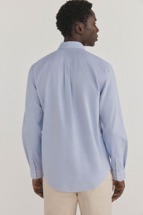 Pedro del Hierro Camisa de cuadros non iron + antimanchas Azul