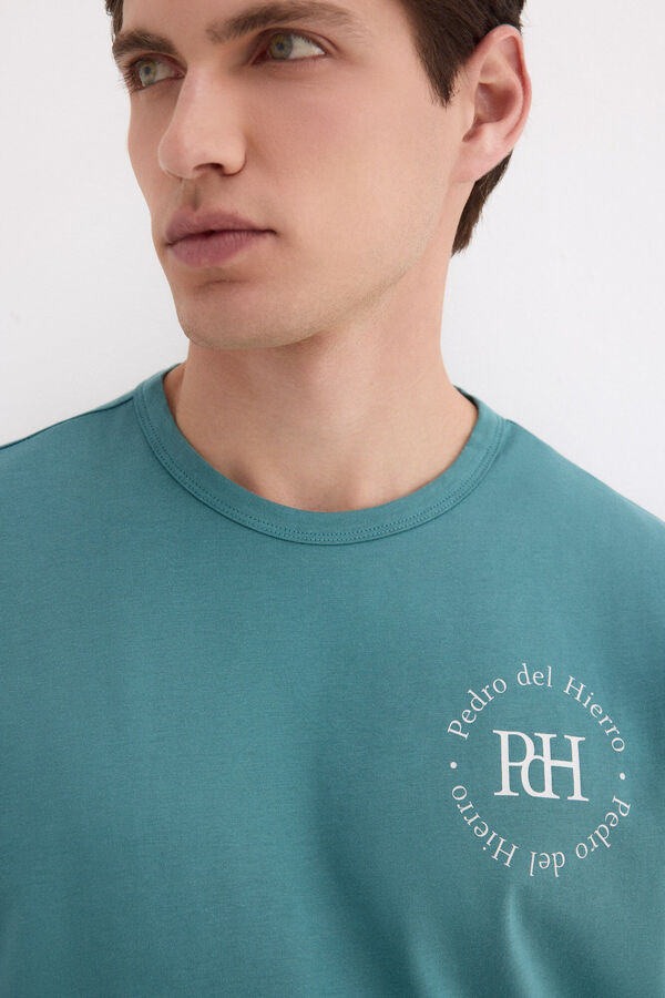 Pedro del Hierro Camiseta estampada logo Turquesa