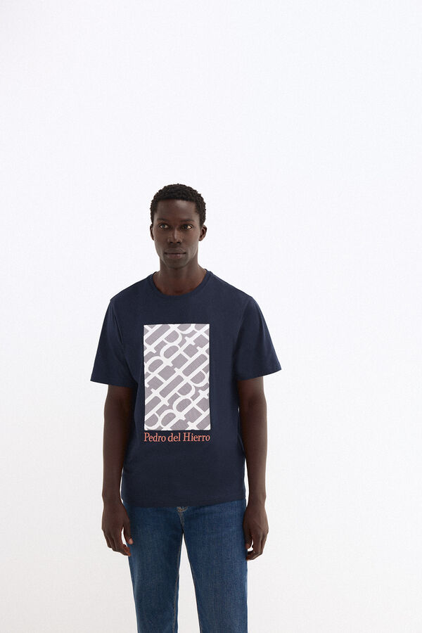 Pedro del Hierro Camiseta estampada logo Azul