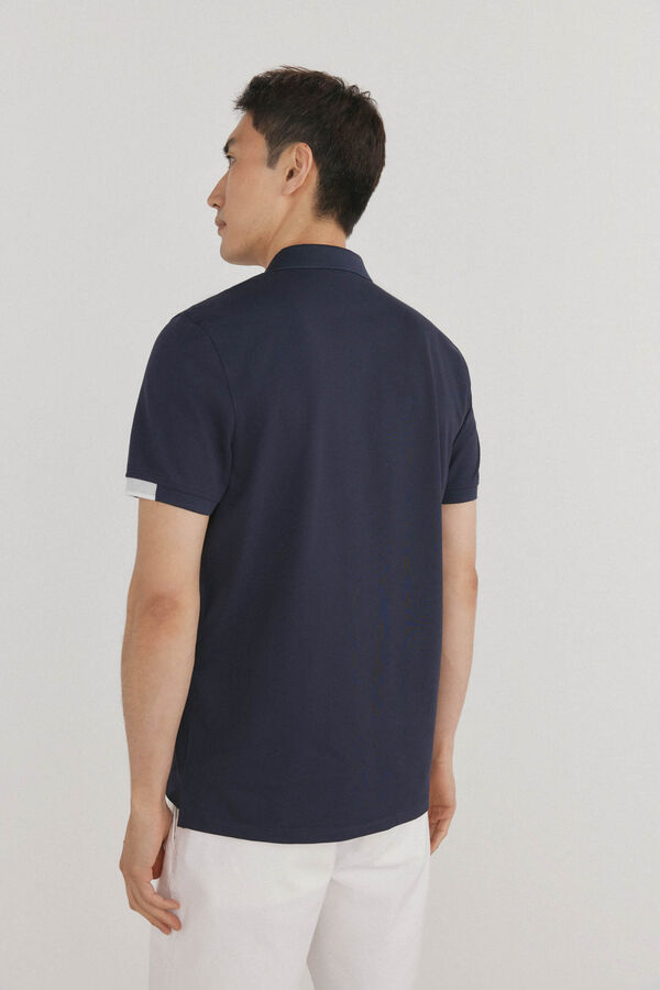 Pedro del Hierro Polo con pu&ntilde;os a contraste Azul