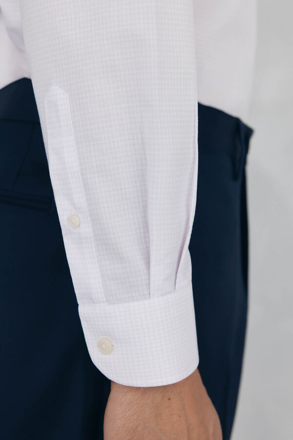 Pedro del Hierro Camisa vestir cuadros non iron + antimanchas Rosa