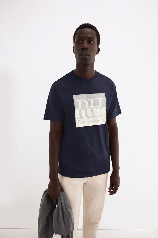 Pedro del Hierro Camiseta logo grande Azul