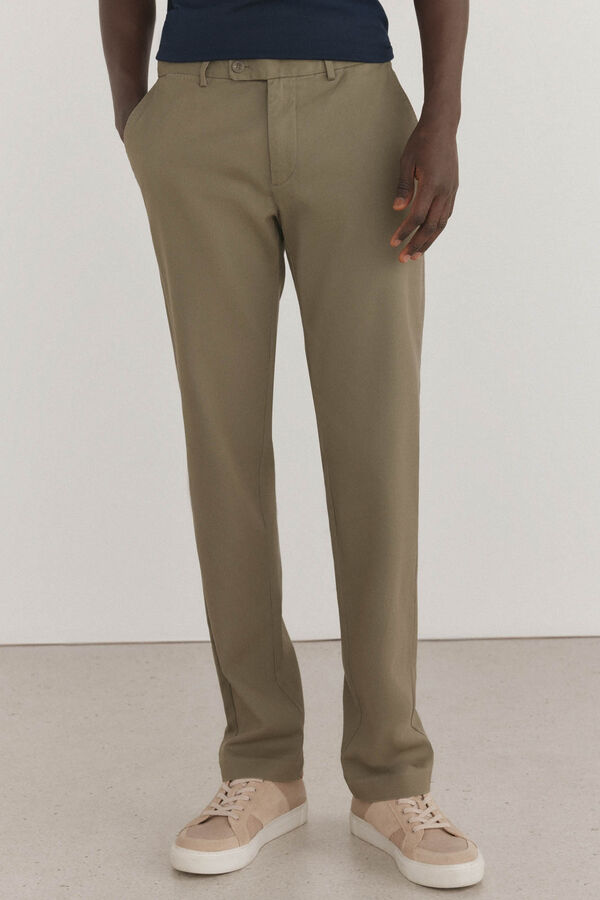 Pedro del Hierro Chino textura regular fit Verde