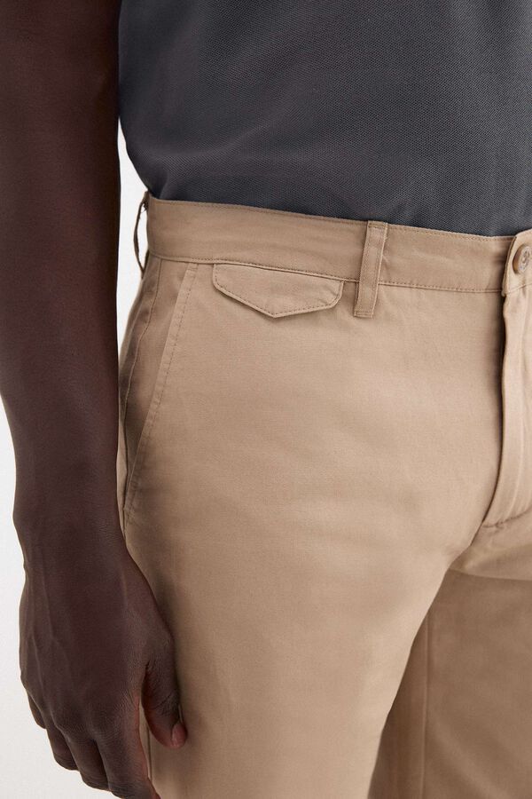 Pedro del Hierro Bermuda lino algod&oacute;n Beige