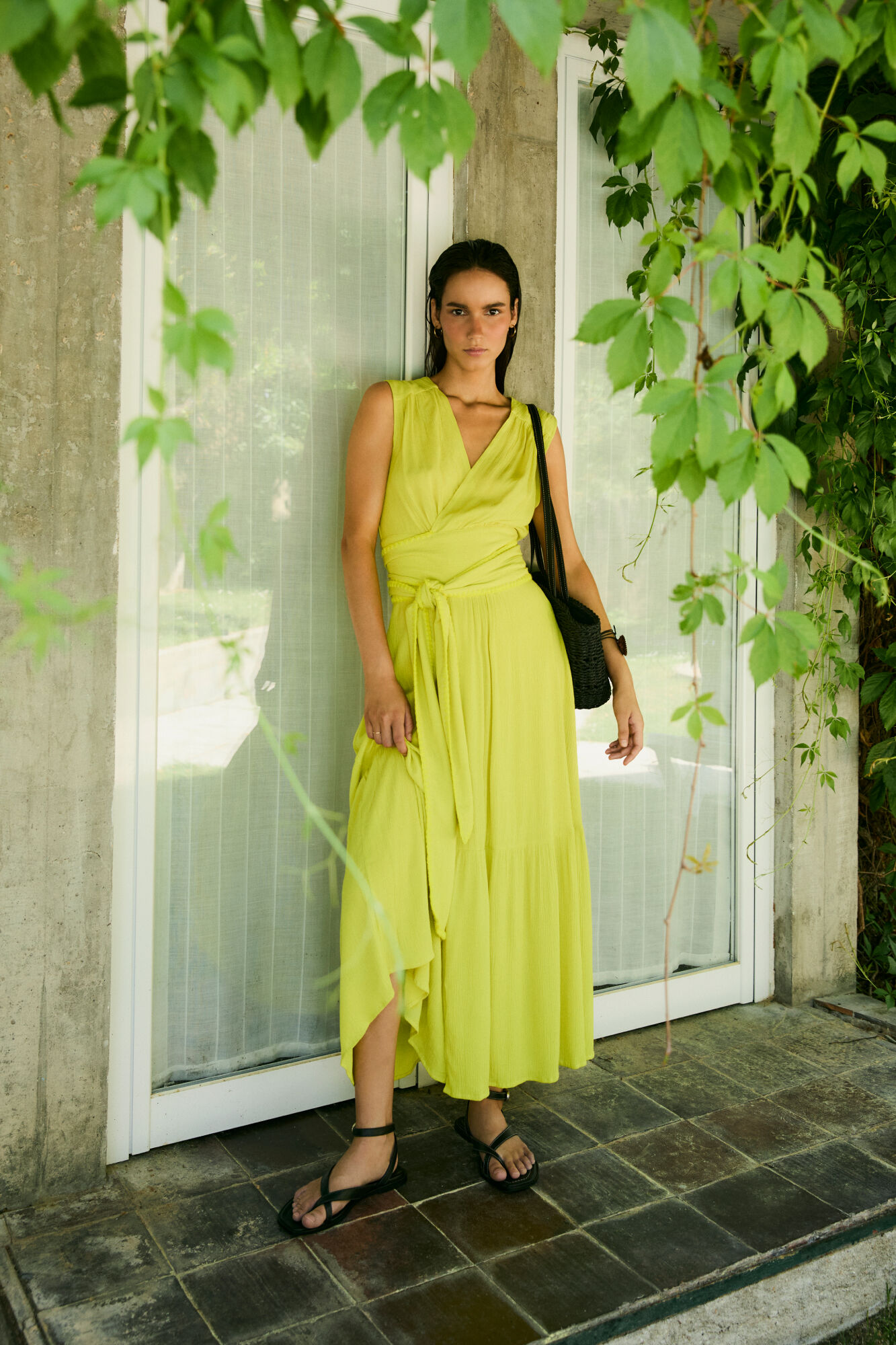 Pedro del Hierro Vestido kaftan largo cruzado