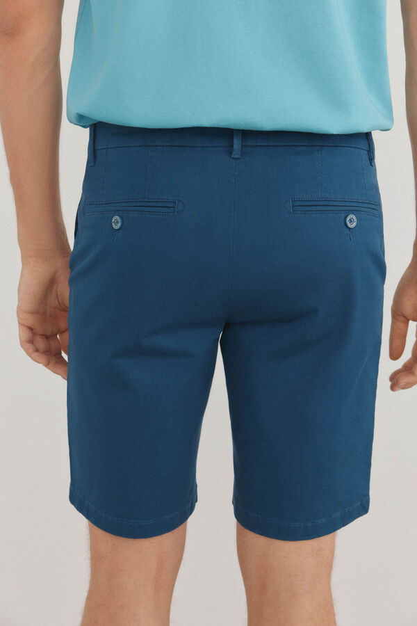 Pedro del Hierro Bermuda chino premium flex Azul