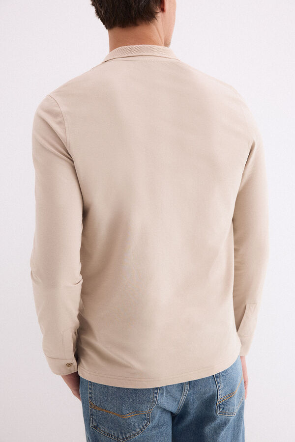 Pedro del Hierro Polo manga larga Beige