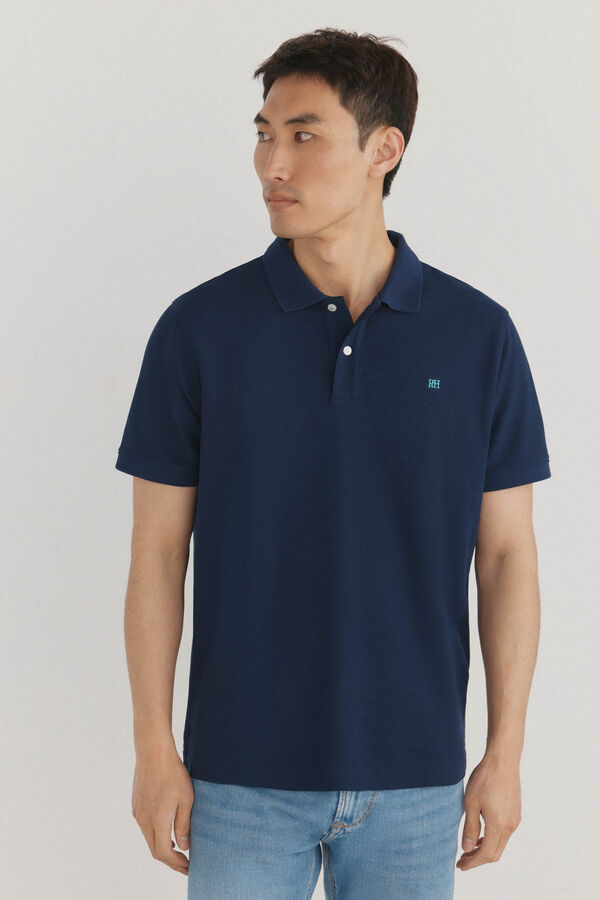 Pedro del Hierro Polo b&aacute;sico de piqu&eacute; Azul