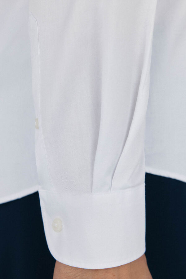 Pedro del Hierro Camisa lisa twill f&aacute;cil plancha + anti olor slim fit Blanco