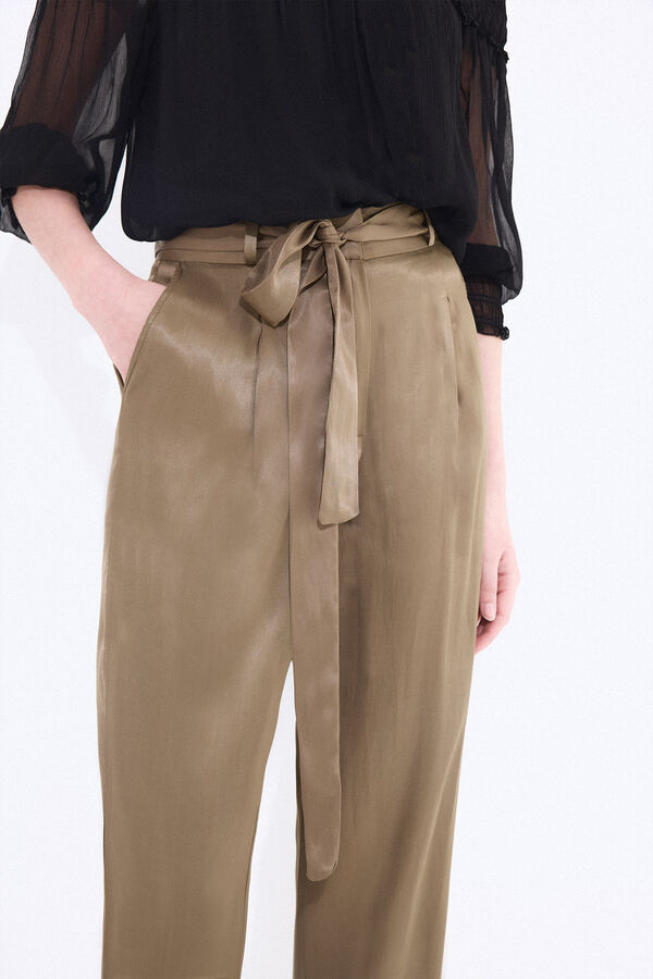 Pedro del Hierro Pantal&oacute;n satinado verde Verde