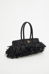 Pedro del Hierro Bolsa de hombro con flecos Negro