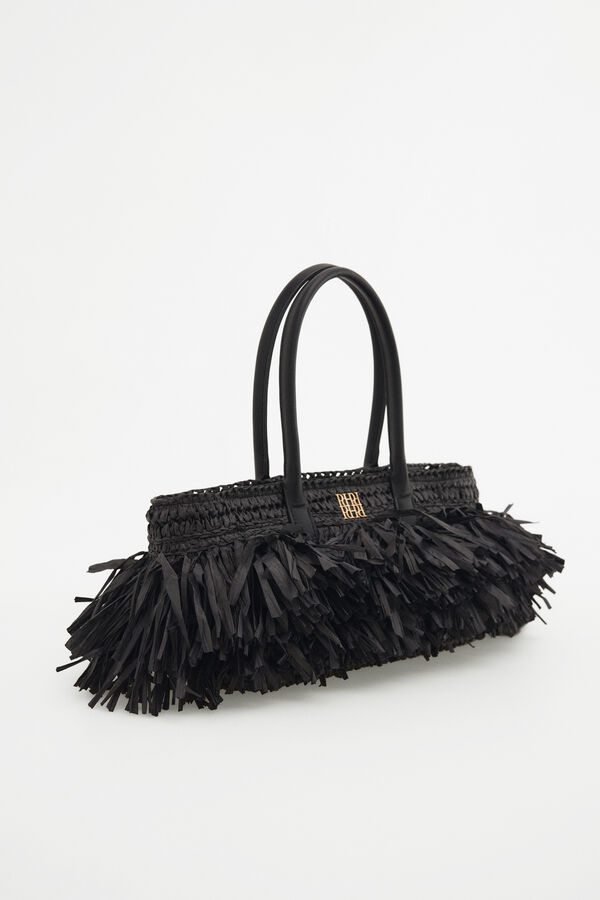 Pedro del Hierro Bolsa de hombro con flecos Negro