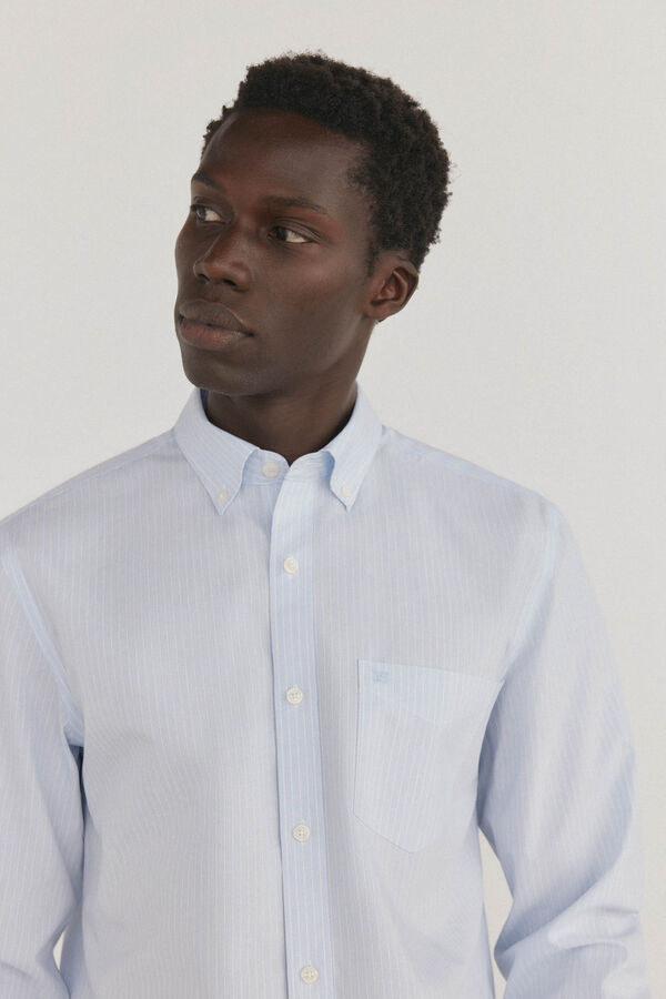 Pedro del Hierro Camisa de rayas non iron + antimanchas Azul