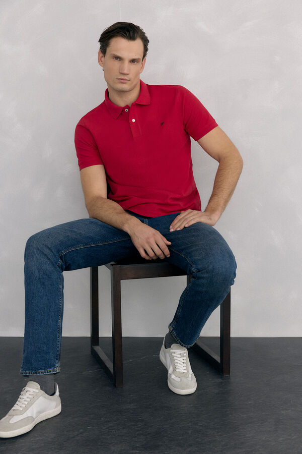 Pedro del Hierro Polo b&aacute;sico piqu&eacute; Rojo