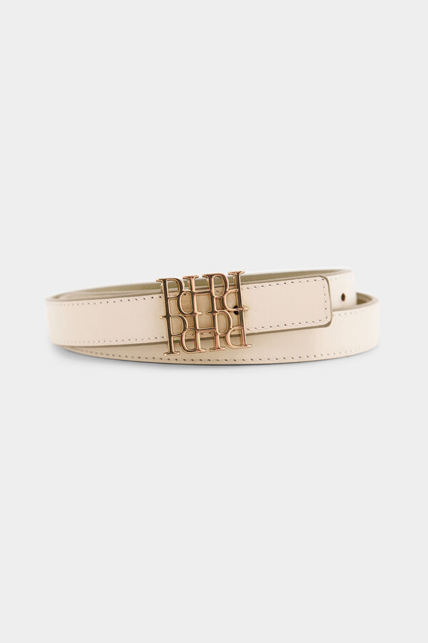 Pedro del Hierro Cintur&oacute;n reversible de piel Beige